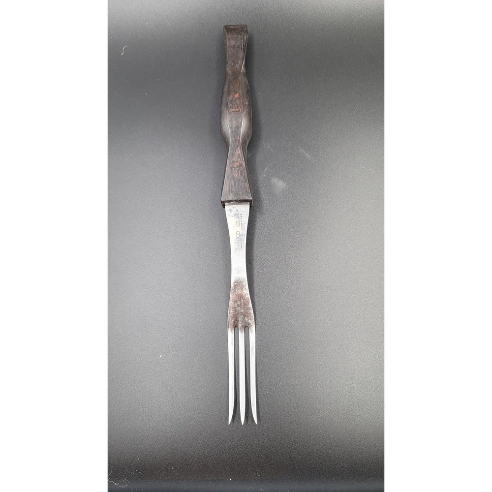 Cutco 1726 Turning Fork 3 Prong Dark Brown Handle USA Made‎